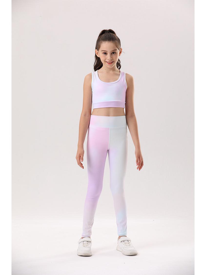 

Спортивный костюм для йоги для девочек, быстросохнущий: Высокоэластичный, приятный для кожи, дышащий, идеально подходит для бега и фитнес-тренировок. M Child 115-130 cm