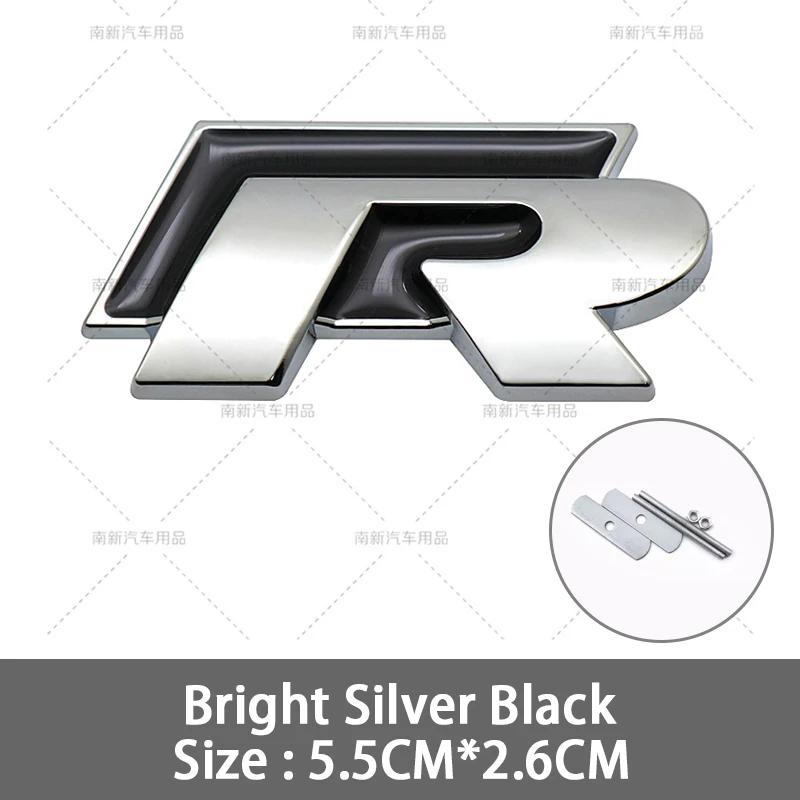 RUNTB1 VW 2026 Hot 3D Metal R Grille Badge Rear Tail Trunk Emblem Decal Stickers For Volkswagen VW Polo Passat Golf Jetta Tiguan Sagita