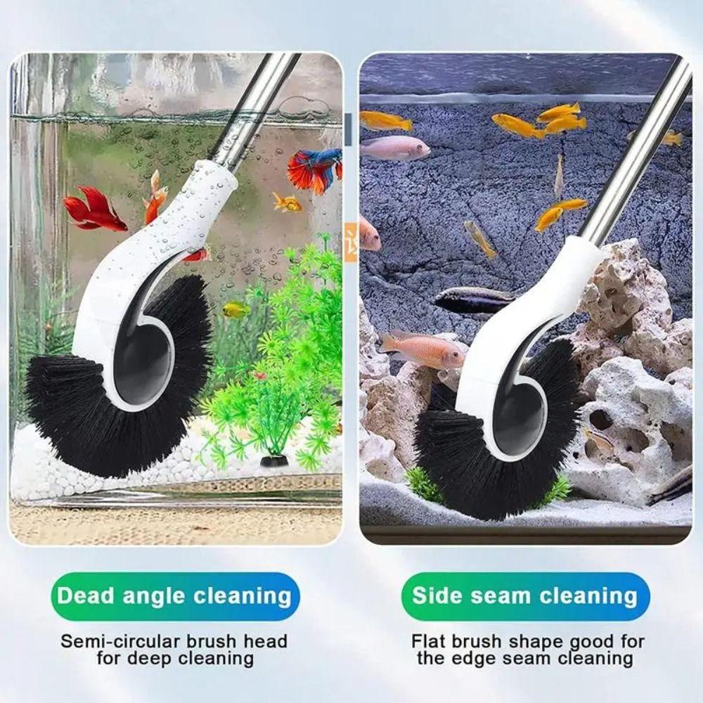 Long Handle Fish Tank Scrubber Plastic Aquarium Brush Cleaner  Home Kitchen