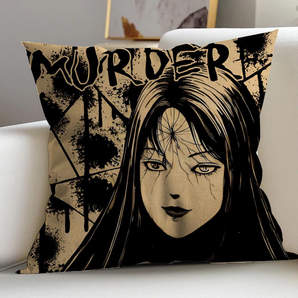 Japan Manga Junji Ito Tomie Personalized Picture Text Home Decorative Pillows Household Gifts 45x45cm