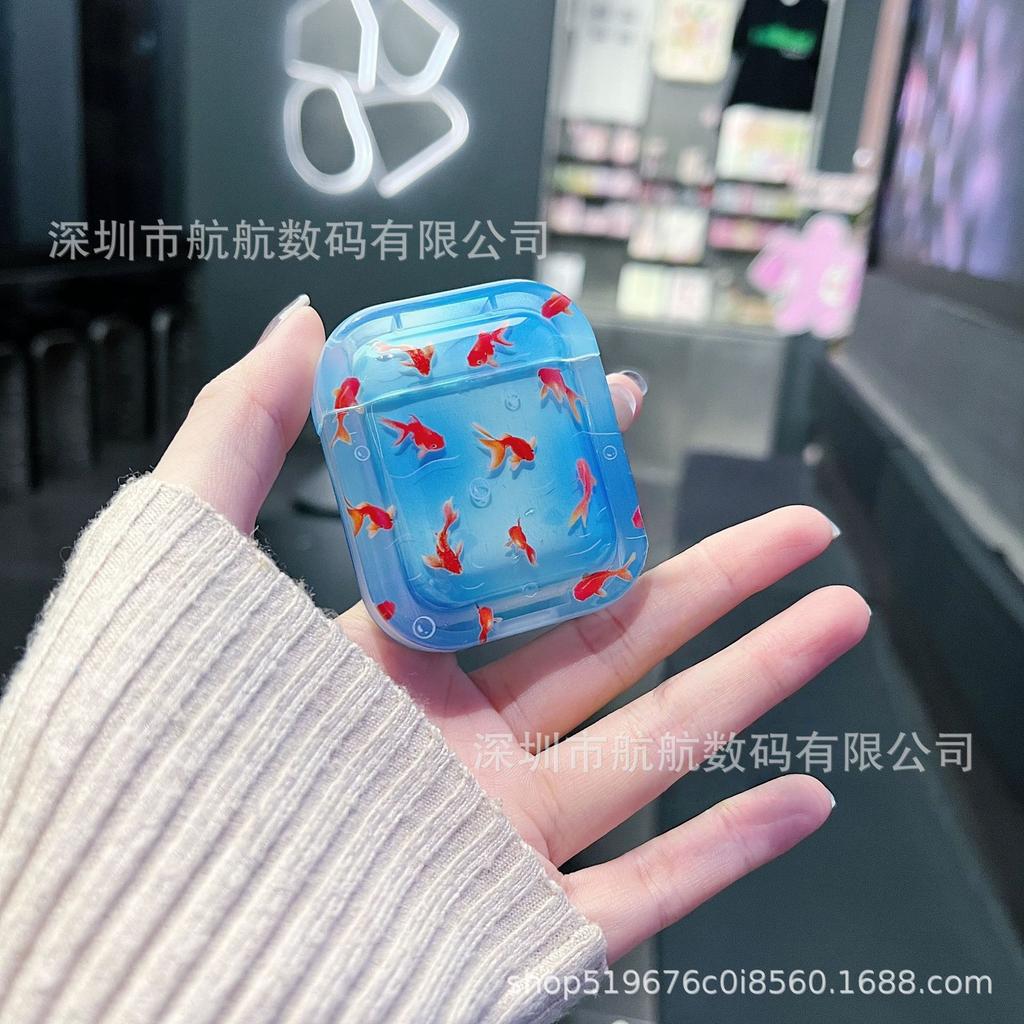 Guofeng Full Screen Koi Is Suitable for AirPods 1/1/1 Generation New AirPods 1 Generation Apple Earphone Cover Silicone