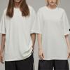 Y-3 T-Shirts Unisex Gray White Crew Neck Moderate Straight Fit HZ8825