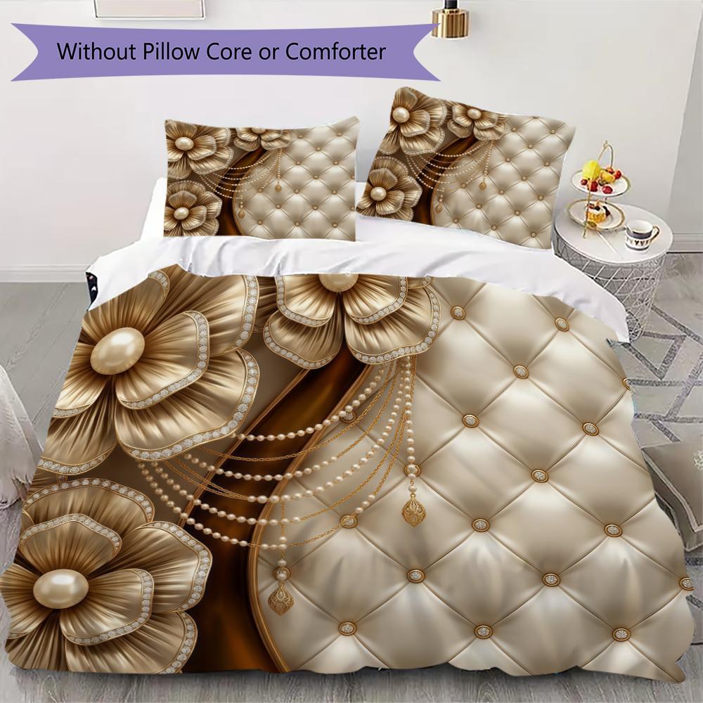 Gorgeous Ribbon Bow Pattern Bedding uilt Set uilt Cover Pillowcase Home Decoration Birthday Gift (1 * duvet cover + 2 * pillowcase without core)