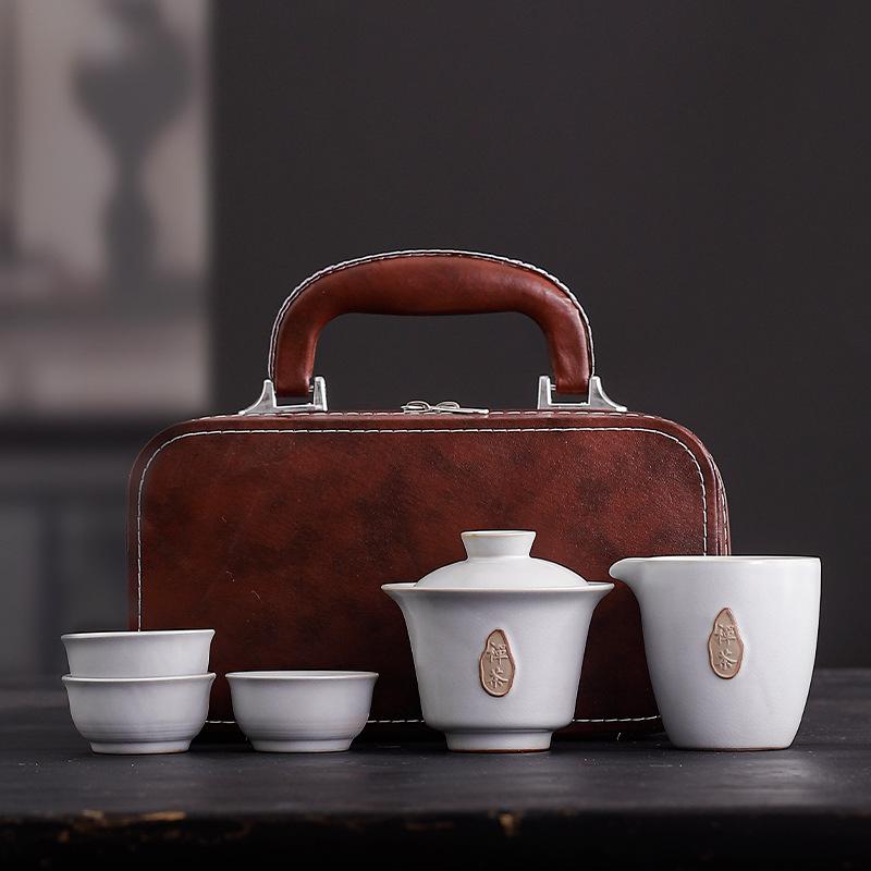 Ge Kiln Ceramic Kung Fu Tea Set Gift Box Packaging Can Be Printed Anniversary Company Activities Festival 1S Store Business Gifts