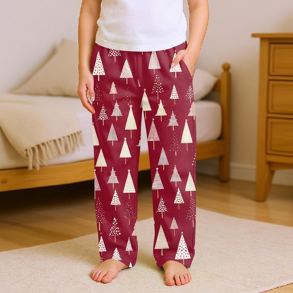 Children's Soft Comfortable Pyjama Bottoms Casual  Christmas Print Home Pants