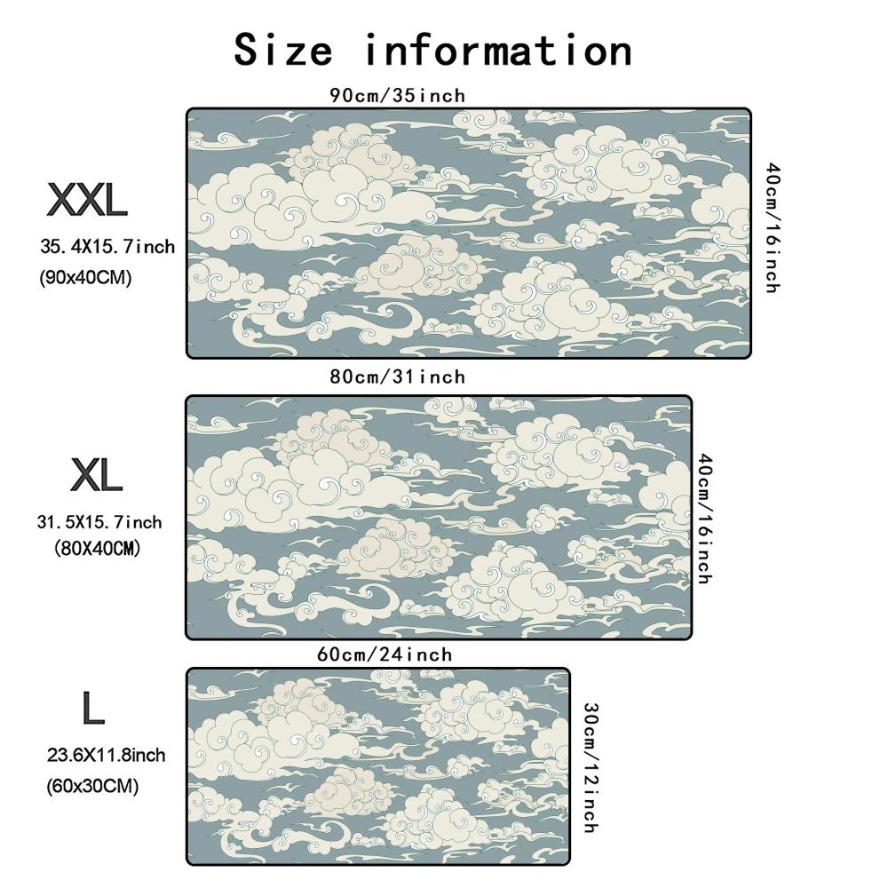 Xxl Cartoon Red Cloud Gaming Mouse Pad Hd Print NonSlip Rubber Large Desk Mat Lock Edge Keyboard Mat For Office Accessories 1pc