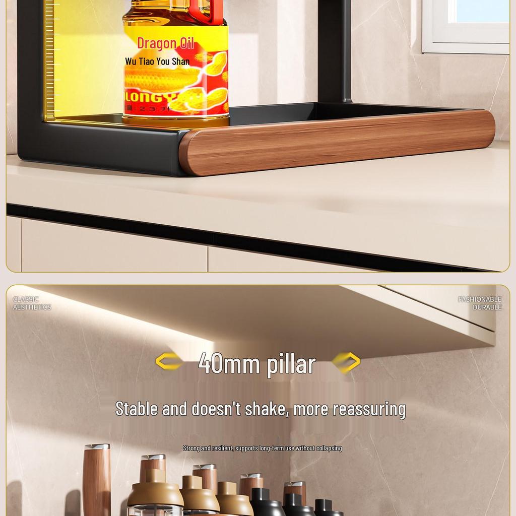 Used Multi-layer Kitchen Countertop Seasoning Rack for Bottles, Jars, Oil, Salt, Soy Sauce, and Vinegar.