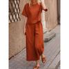 Summer New Ankle-Length Pants Casual Loose round Neck Short-Sleeved