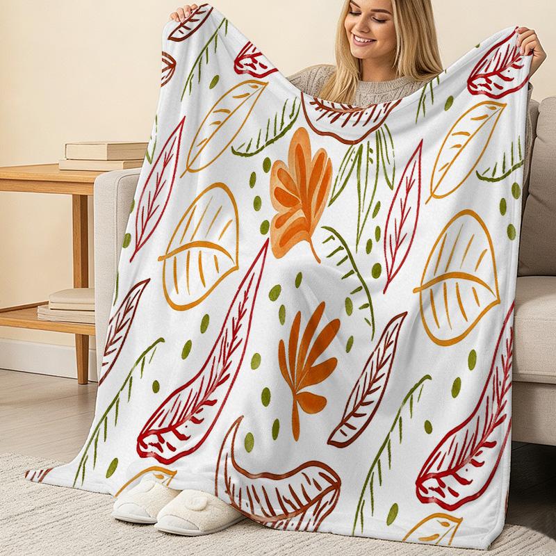High-density Plush Flannel Blanket Soft, Skin-friendly Cozy Throw, Portable for Home, Car & Air Conditioner, Warm Decorative Blanket.