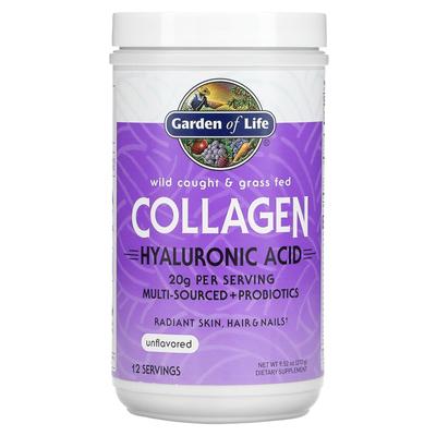 Colágeno natural alimentado a pasto, ácido hialurônico, sem fragrância, 9,52 oz (270 g)