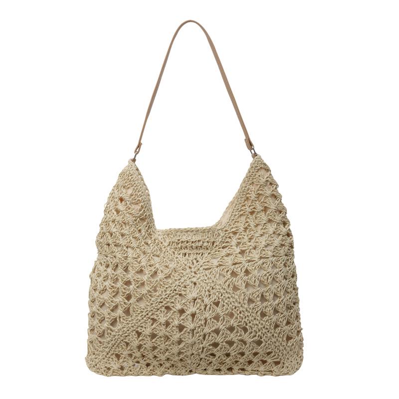 Women's Trendy Hollow Woven Straw Beach Tote Bag