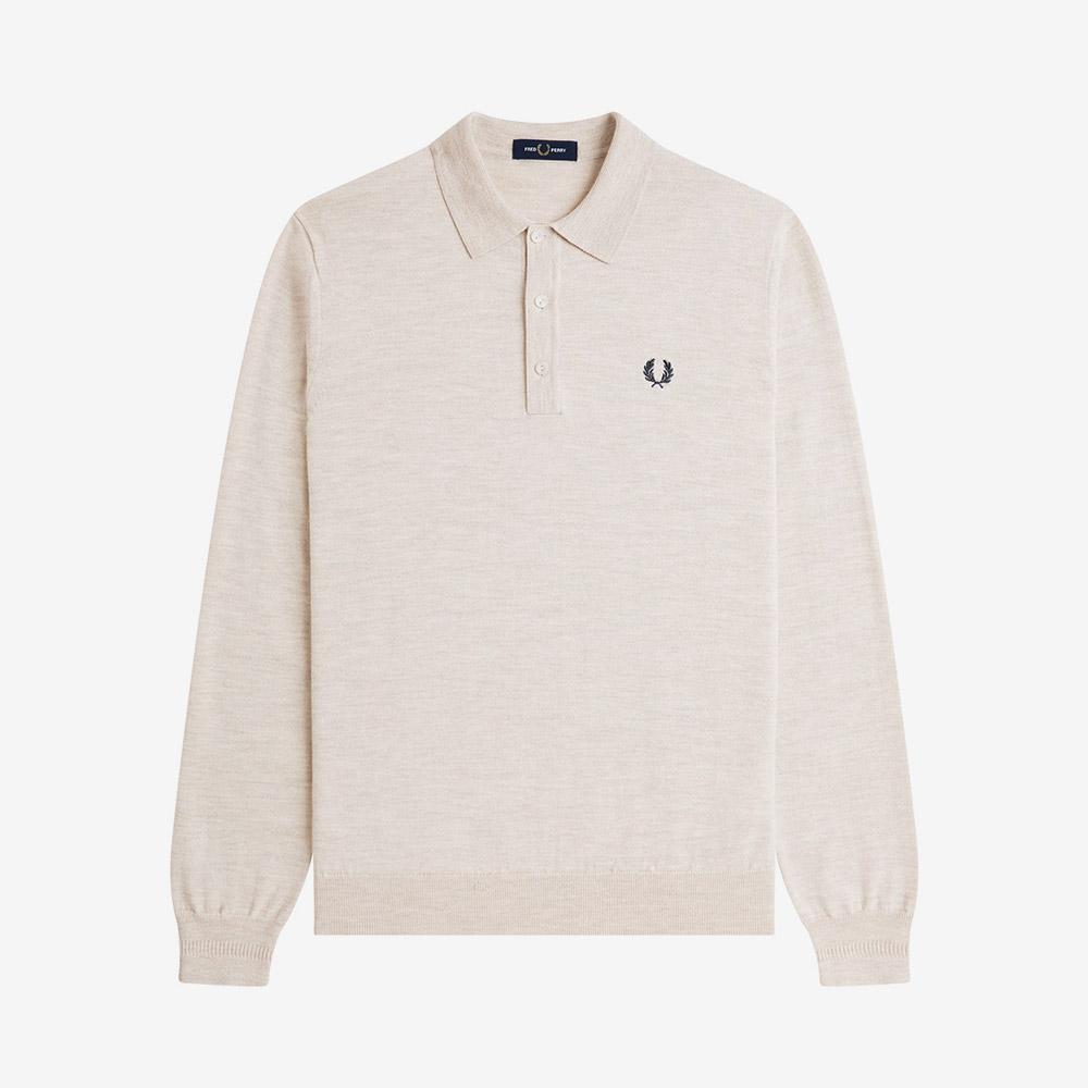 FRED PERRY [Sharp] Long Sleeve Classic Knit Shirt - Forged Afpm2534535-X23