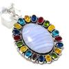 Natural Blue Lace Agate Gemstone 925 Sterling Silver Jewelry Pendant 2.64" ETC-13775