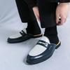 Summer Fashion Semi-slippers Leather Shoes Men Casual Fashionable Breathable Flip-flops Without Heels Size 38-46 Men Slippers