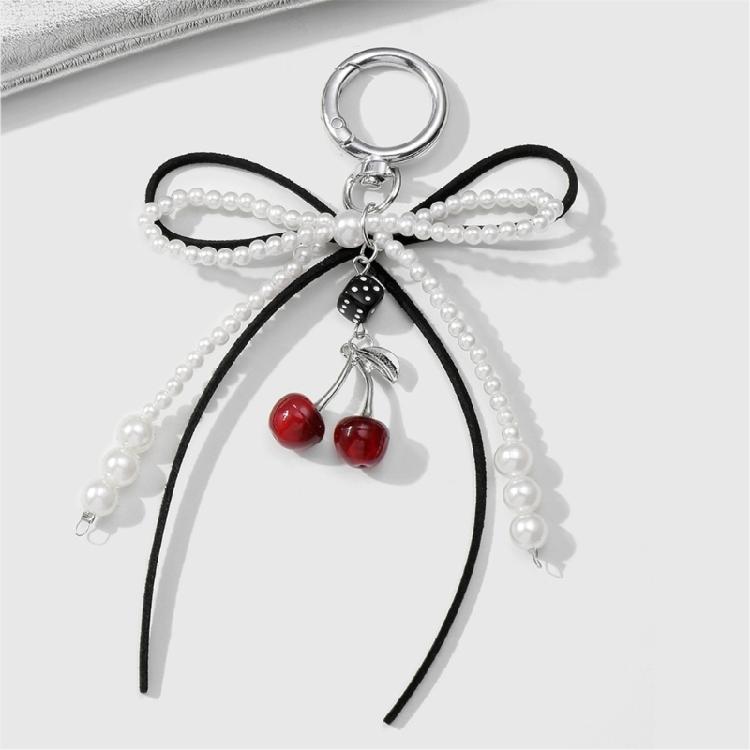 Modischer Taschenanhänger mit Imitationsperlen Schleife Weiche Haptik Modeaccessoire für einen aufgewerteten Look zu jedem Anlass
