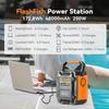 Flashfish A201 200W Draagbaar Energie Station, 172.8WH/48000mAh Zonne-Generator Reserve Batterijpakket, 5 Uitgangen – USB-C PD18W & QC3.0, LED-lamp