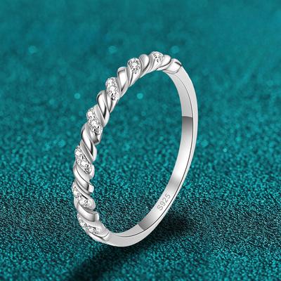 Vollständiger Moissanit-Ring aus 925er Sterlingsilber mit 18 Karat vergoldetem Diamant, Verlobung, Hochzeit, Brautschmuck für Frauen