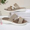 Fashion Causal Summer Women Wedge Sandals Open Toe Flip Flops Custom Glitter Ladies Casual Shoes Outdoor Beach Slippers Ladies Sandals
