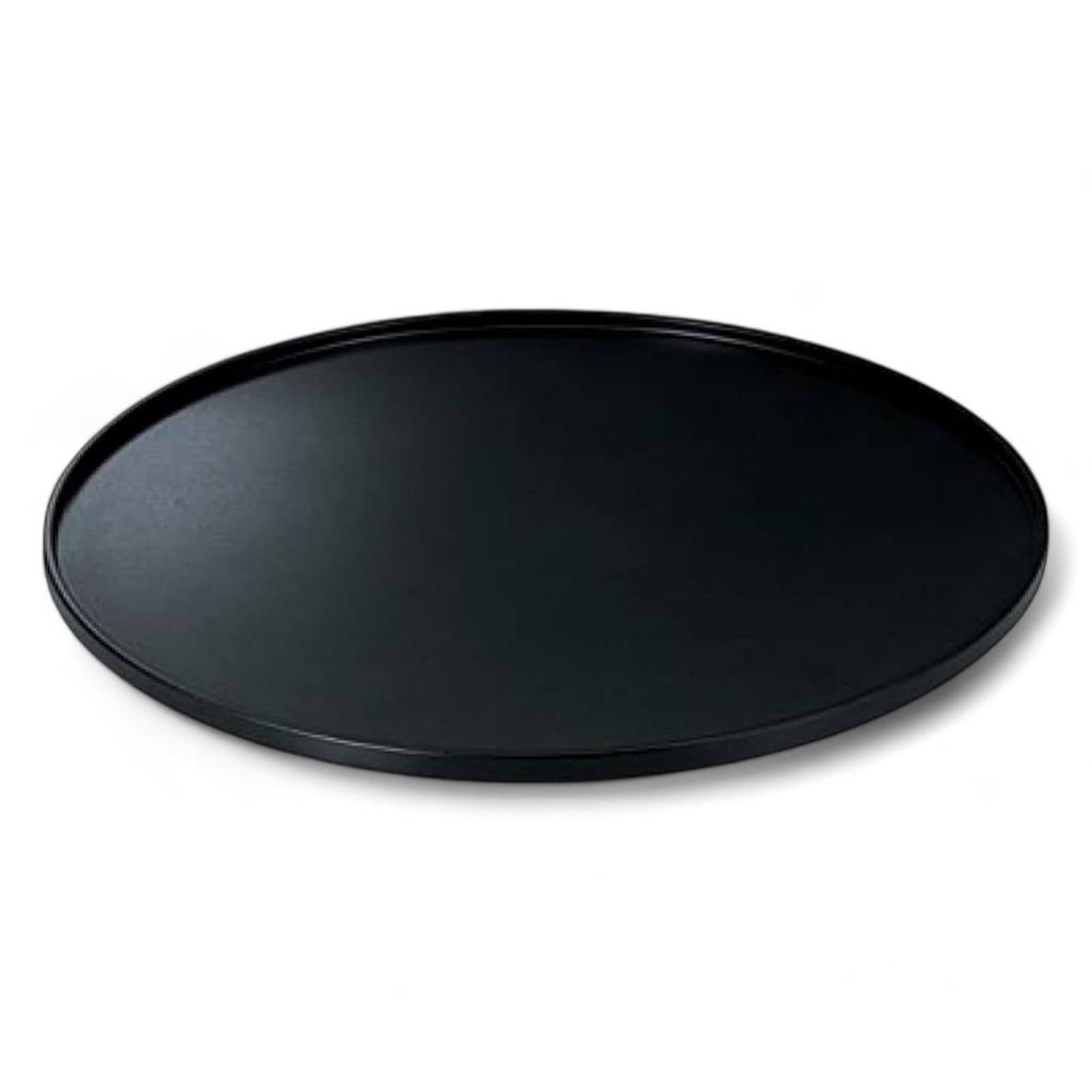 Round Kaiseki Tray Dry Lacquer Lacquerware Made In Japan J-kitchens (45cm, 1.5 Ft.), Black, (Uncoated), (ABS Resin),