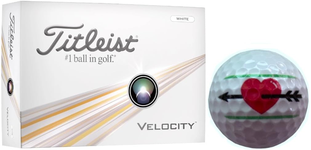 

Hapiraki Golf Line Titleist Velocity Golf Balls (White, 1 Dozen, Heart)