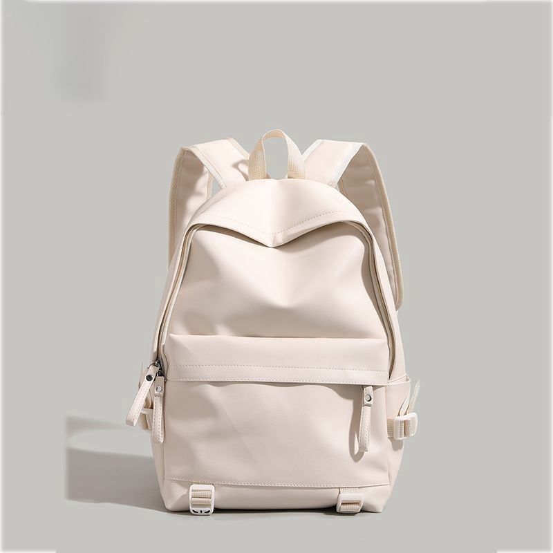 Schoolbag1011 New Pu Soft Leather Waterproof Schoolbag Female College Student Simple Computer Backpack Girls White Leather Backpack