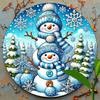 Iron Wall Art Festive Snowman Round Sign Christmas Decor Home Office Gift Holiday Living Room