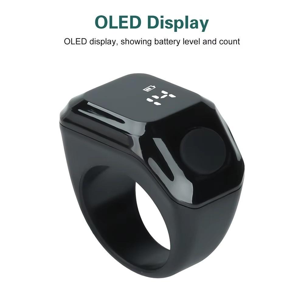 Mini Smart Ring Counter OLED Display Type-C Rechargeable Digital Ring Counter Touch Operation Wearable Zikr Ring Tally Tool