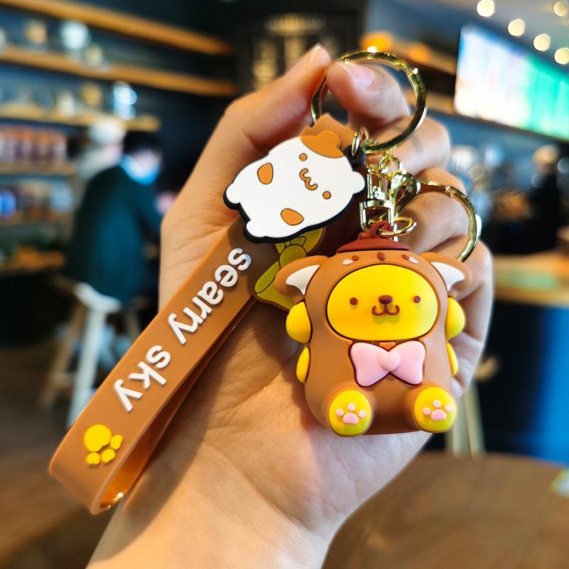 Wholesale of Sanrio Cartoon Keychains: New Cute Cartoon Keyrings and Keychains Featuring Cinnamon and Kuromi Y2k Fashion Toys