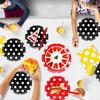 Cartoon Birthday Party Tableware Set: Black, Red, Yellow Polka Dot Plates & Napkins