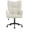 Cream White Velvet Relaxation Armchair