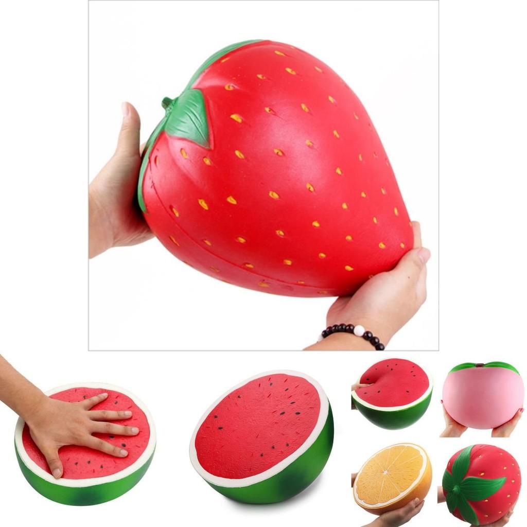 Riesiges weiches Quetschspielzeug Wassermelone Orange Erdbeere Pfirsich Slow Rising Spielzeug für Kinder