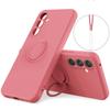 For Samsung Galaxy S25 FE Silicone Case with Strap Ring Kickstand Phone Cover