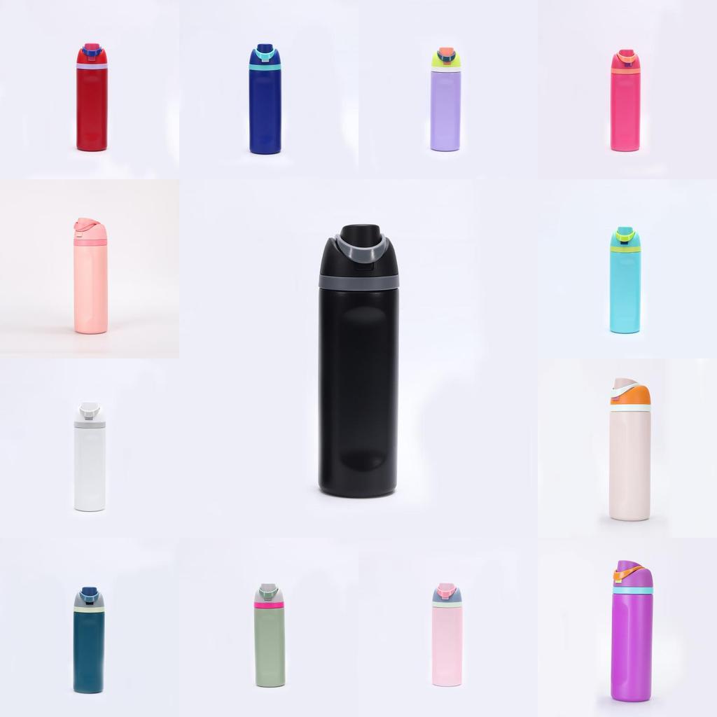 Steel Stainless Owala Water Bottle Straw 710ml Push Lid Keeps Sports Drinks