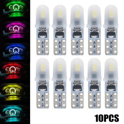 10 szt. T5 Światła do deski rozdzielczej samochodu 2 3014 SMD Lampa do czytania Instrument Panel Żarówka LED bez polaryzacji Biała 12V DC