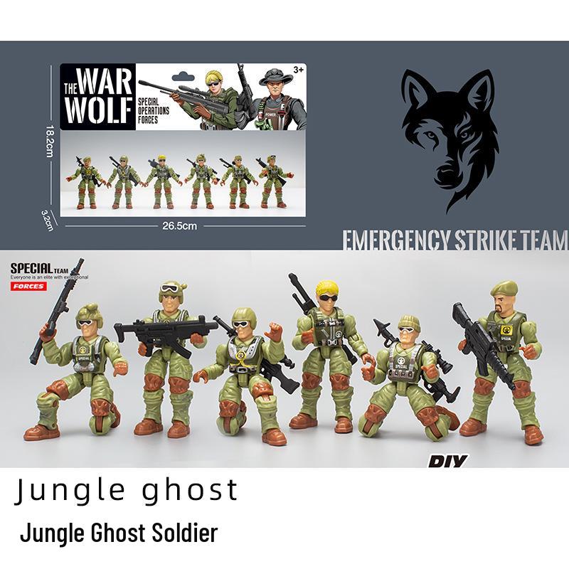 Elite Counter-Terrorism Special Forces Articulated Action Figure 10cm Soldier with Weapon & Zombie