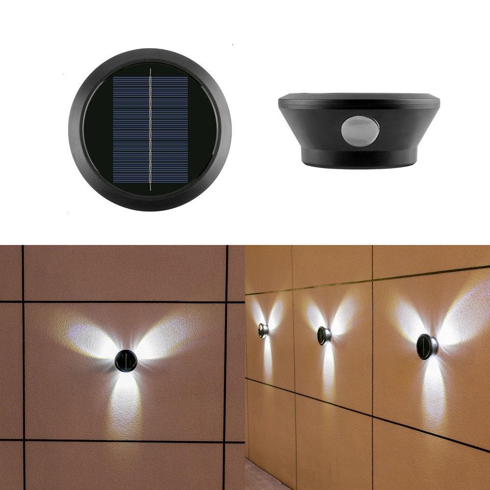 LED Licht Solar Wandleuchte Solarbetrieben Garten Zaunleuchte Außenwandleuchte Zuhause Hof