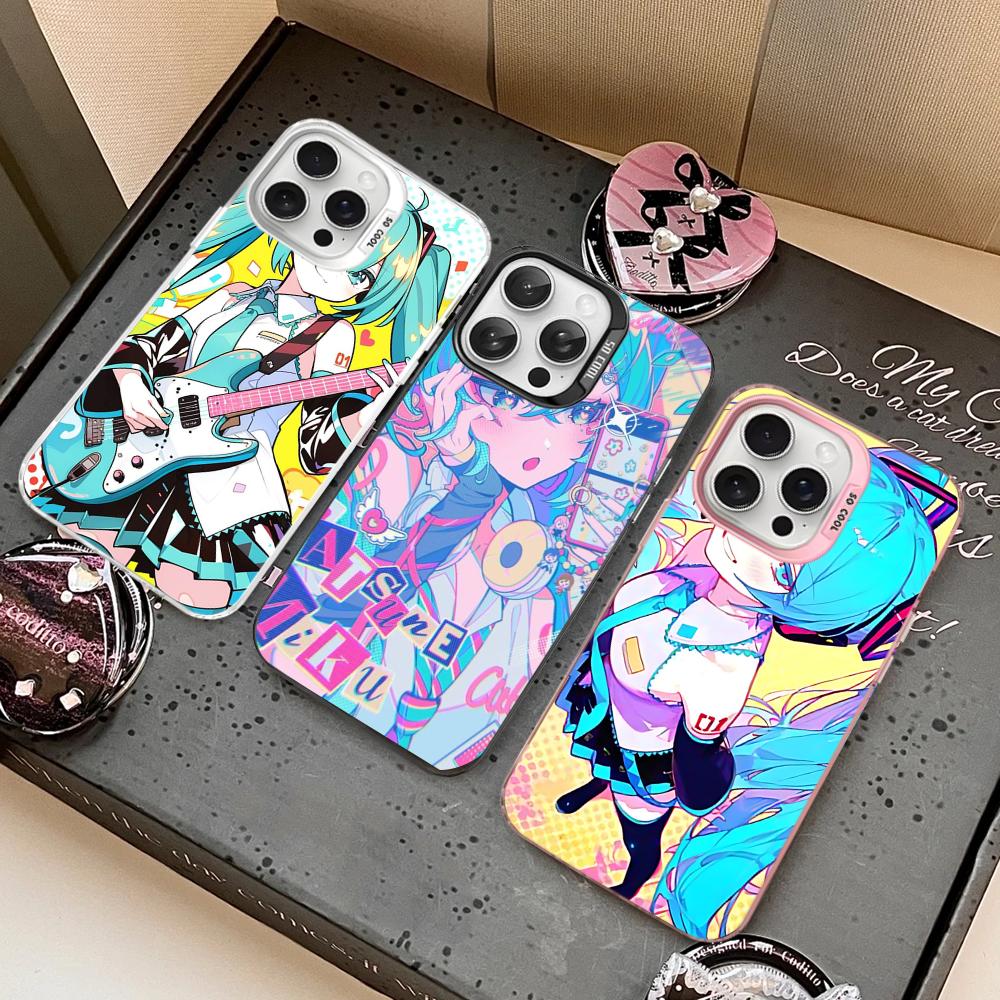 Cartoon Kawaii H-Hatsune Cute M-Miku Phone Case For IPhone 16 15 14 13 12 11 Pro Max X XR XSMAX 8 7 Matte Shockproof Back Cover