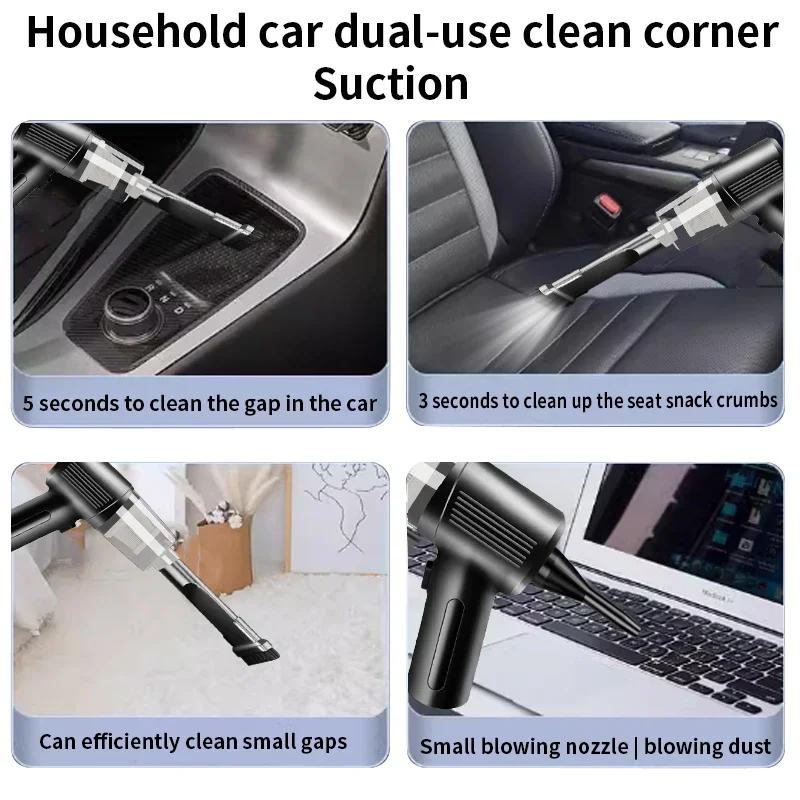 Wireless Car Vacuum Cleaner 6000Pa Cordless Handheld Cleaning Robot Auto Vacuums Strong Suction Cleaner For Car