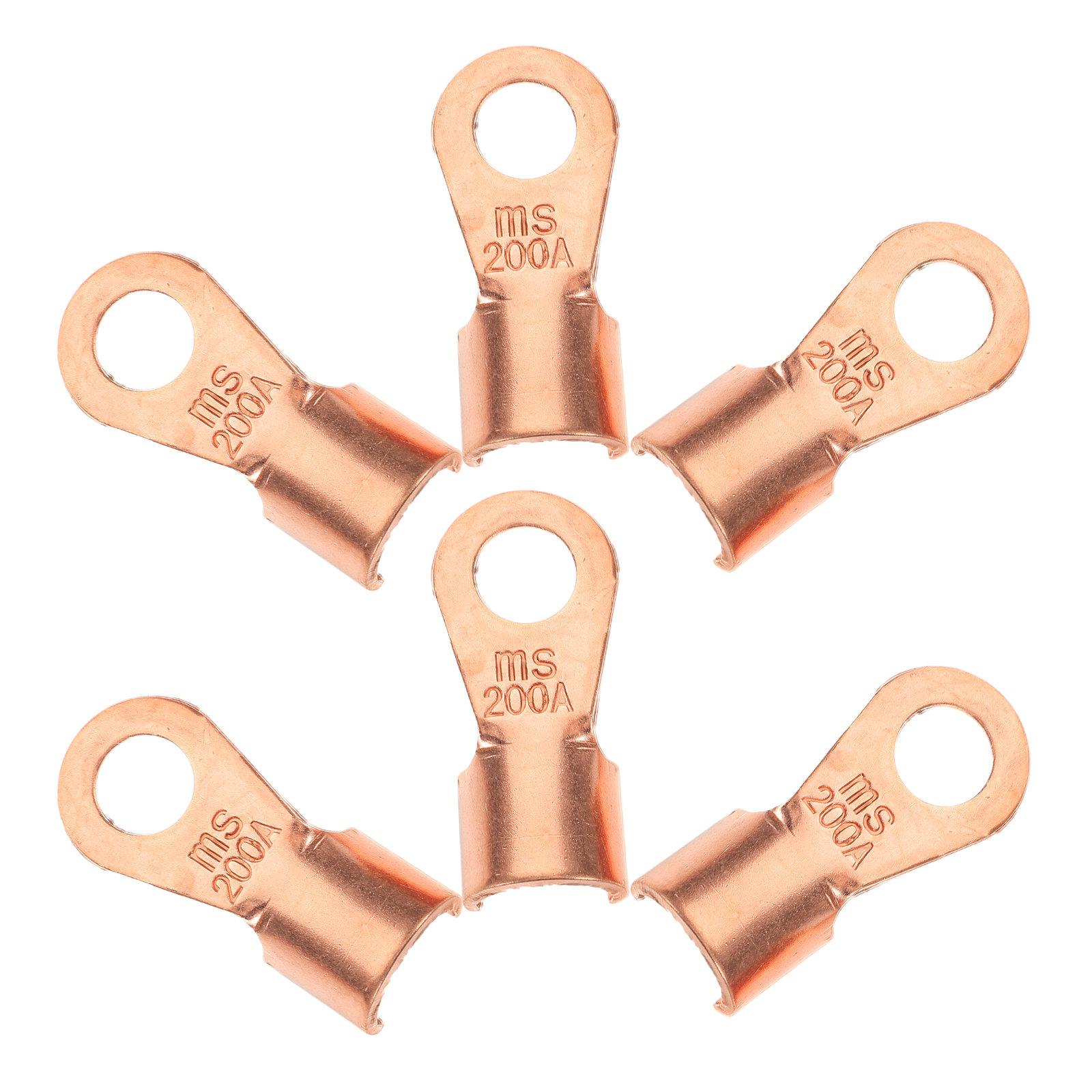 

6Pcs Copper Open Eyelet Ring Terminals Wire Crimp Connectors Electrical Cable Ends Crimp Wire Terminals