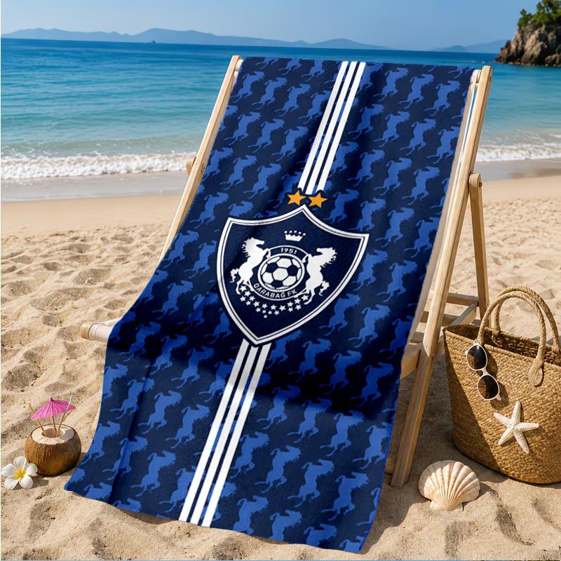 Qarabag Soccer Team Crest Design Beach Towel, Quick-drying, Easy to Care for, Suitable for Both Fitness and Beach Vacations,Sports Essential