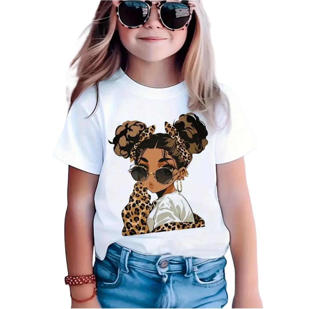 Colorful Child T-Shirt Summer Short Sleeve T-Shirts for Girls Tops Fashion Little Girl Clothes Casual O-Neck Boy Child Tee Shirt