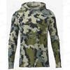 Mens Quick-Dry Hooded Fishing Shirt Camo Outdoor UPF 50 Sun Protection Breathable Performance Tee Camping Hiking Summer Fall