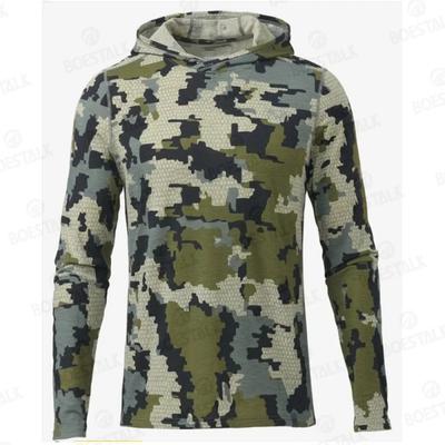 Mens Quick-Dry Hooded Fishing Shirt Camo Outdoor UPF 50 Sun Protection Breathable Performance Tee Camping Hiking Summer Fall