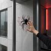 Static Glass Sticker, Reusable Halloween Window Decal, Black Spider Red Web Pattern Window Sticker for Home Store Kindergarten Decor
