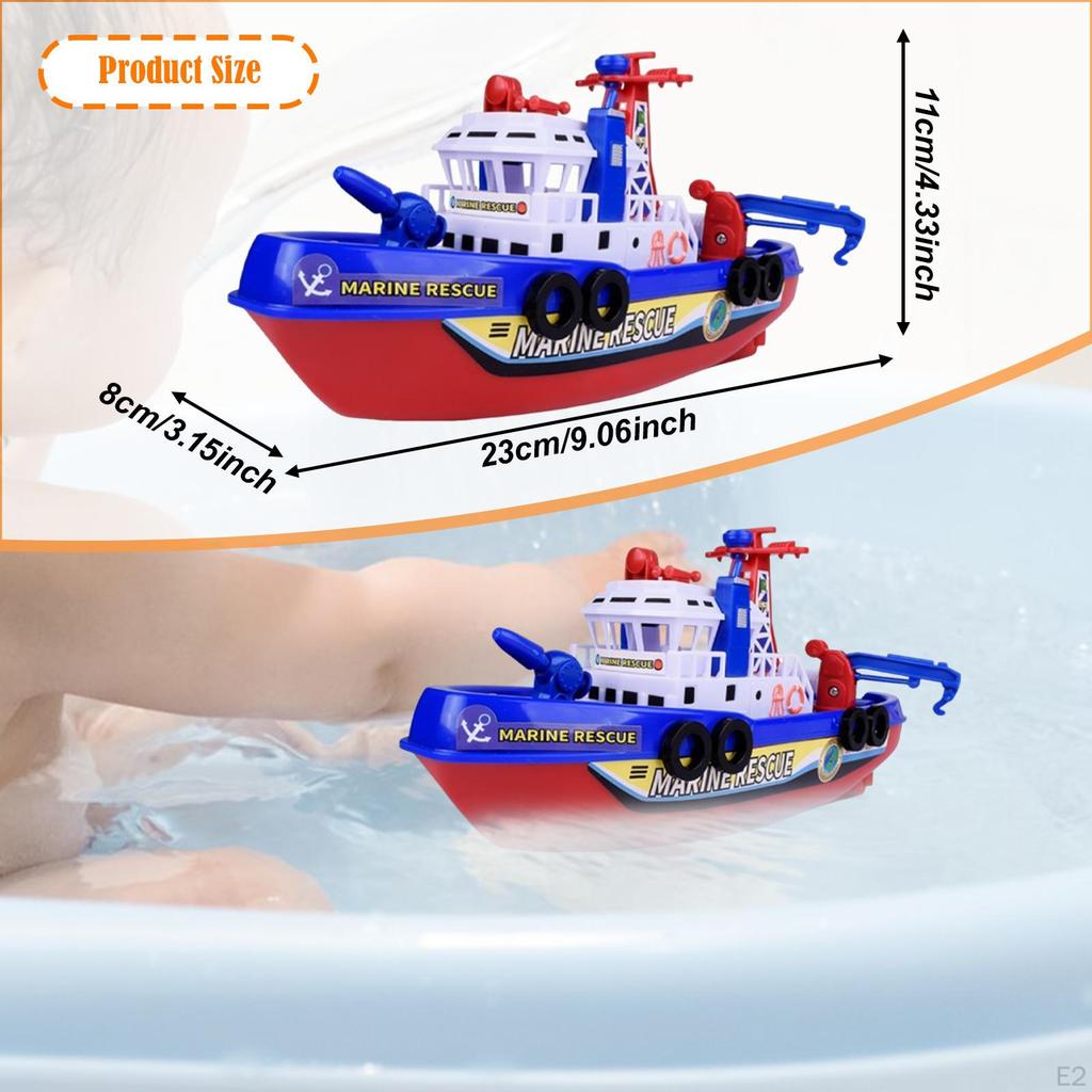 Kids Electric Fire Boat Toy,Kids Ferry Colorful Pretend Play Stimulating Bath Toy Dept