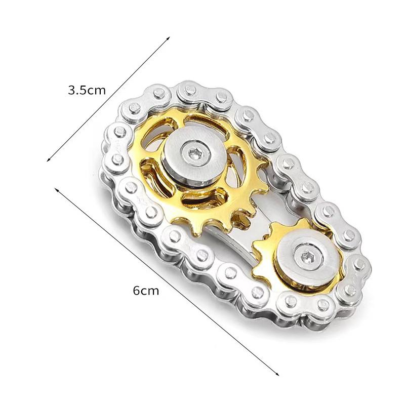 Metal Chain Sprockets Flywheel Fingertip Gyro Fidget Spinner Toys Anti Stress Diy Replace Bicycle Chain Spiner Fidget Toys Kids