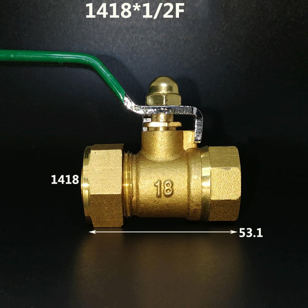 Brass Nickelage DN15 DN20 Male/Female Thread Ball Valve 1216/1418/1620/2025/2632 Pex Pipe Fitting Aluminum Plastic Pipe Fittings