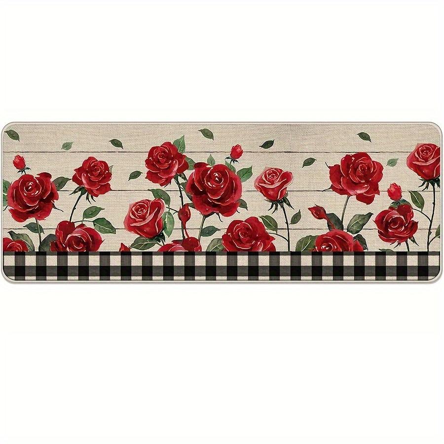 1Pcs Valentine's Day Floor Mat Modern Kitchen polyester Rug Non-Slip Colorful Indoor Carpet, For Home Bathroom Bedroom Living Room Decor