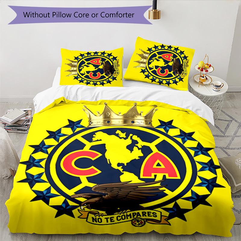 Club América 3pcs Bedding Set Duvet Cover Closure Includes 1 Duvet Cover & 2 Pillowcases for All Seasons Bedroom Home Dorm Decor