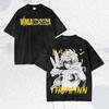 Japanese Hot Anime Washed Tshirt Vinland Saga Retro Fashion Personality Clothes Year Round Clothing Oversized Unisex Streetwear Summer Casual Tee Tops